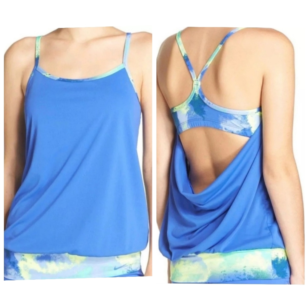 Nike Womens Racerback Tankini Top blue green